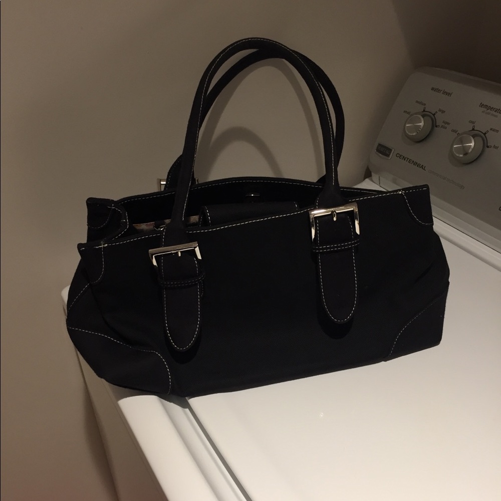 Great black canvas shoulder tote bag, organizer